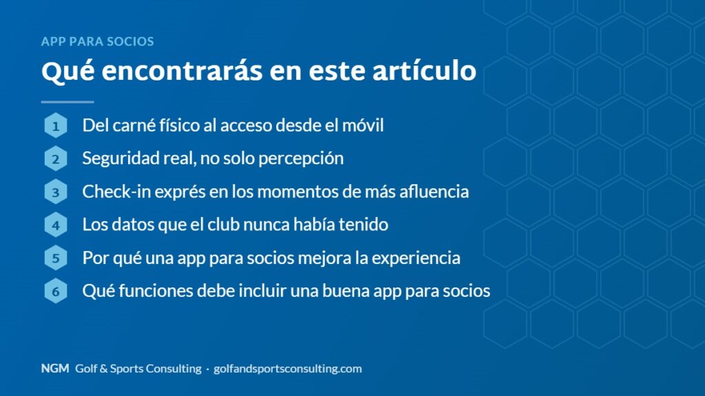 Índice del artículo: App para socios