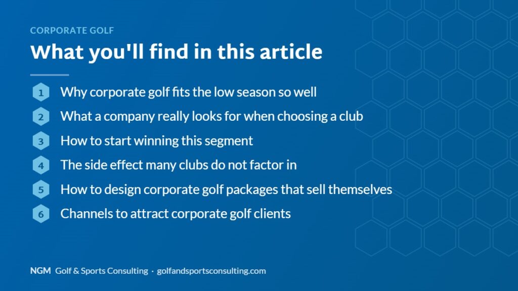 Article overview: Corporate golf