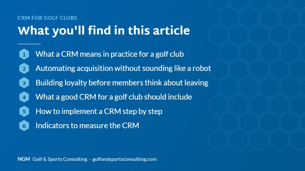 Article overview: CRM for golf clubs