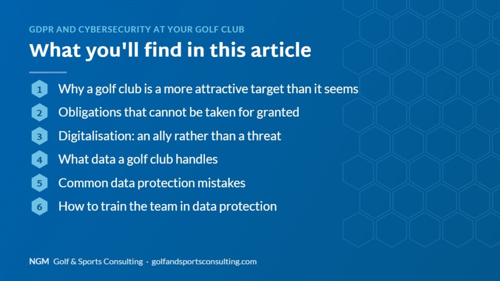 Article overview: GDPR and cybersecurity at your golf club