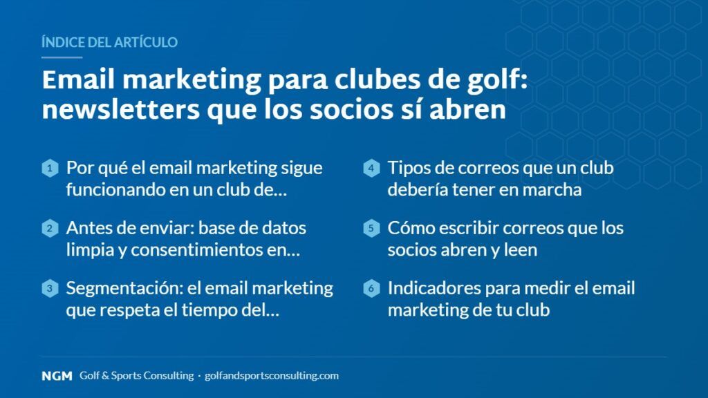 Índice del artículo sobre email marketing