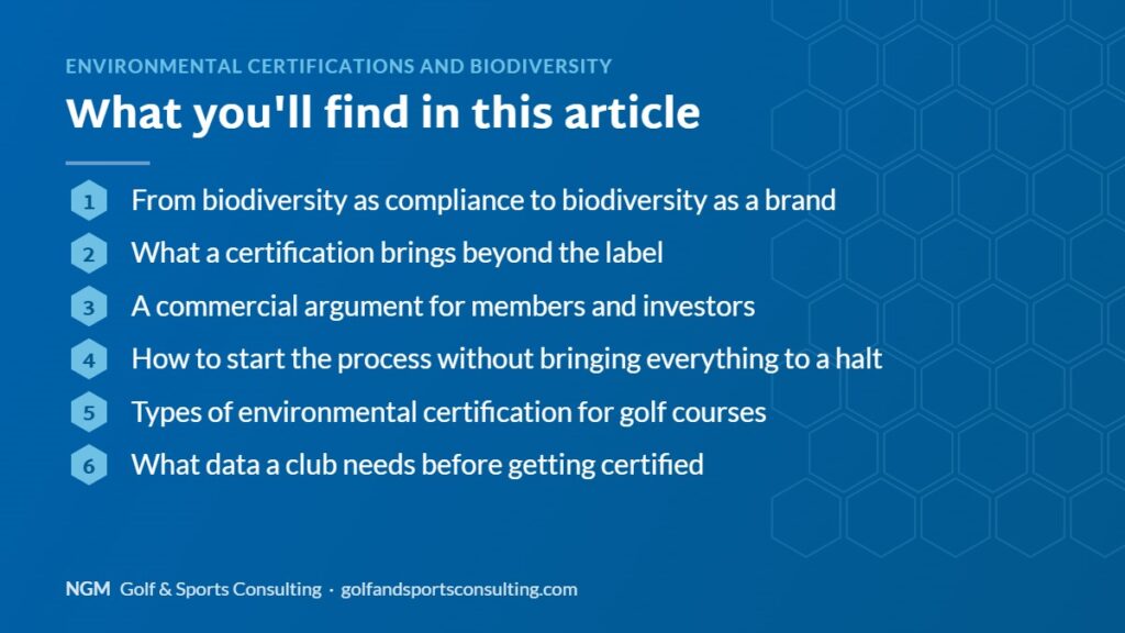 Article overview: Environmental certifications and biodiversity