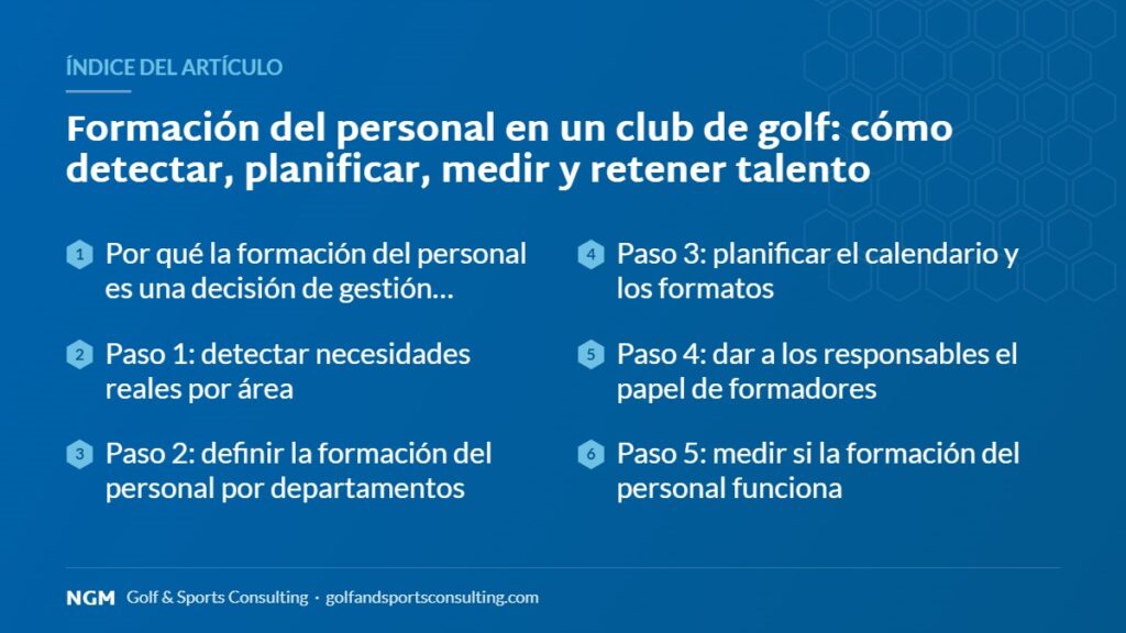 Índice del artículo sobre formación del personal