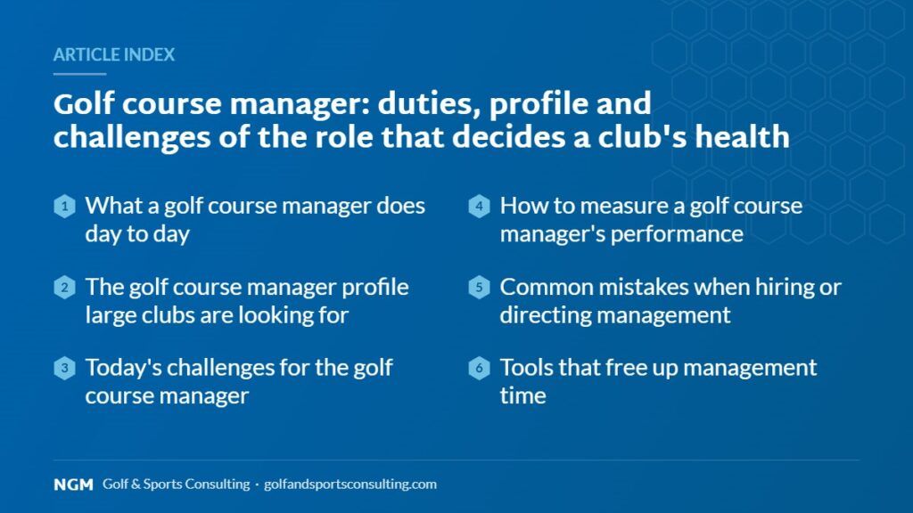Article index: golf course manager