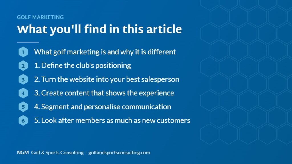Article overview: Golf marketing