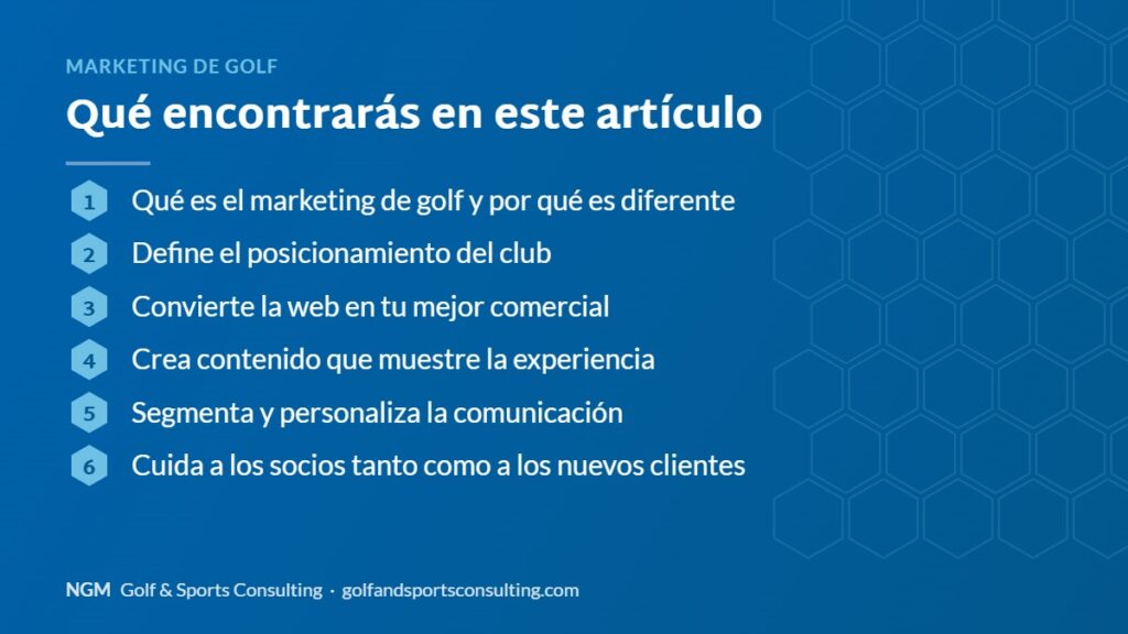 Índice del artículo: Marketing de golf