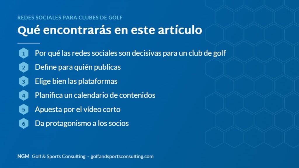 Índice del artículo: Redes sociales para clubes de golf