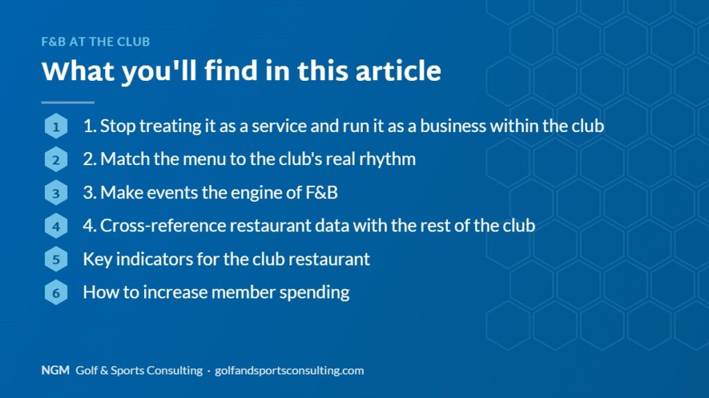 Article overview: F&B at the club