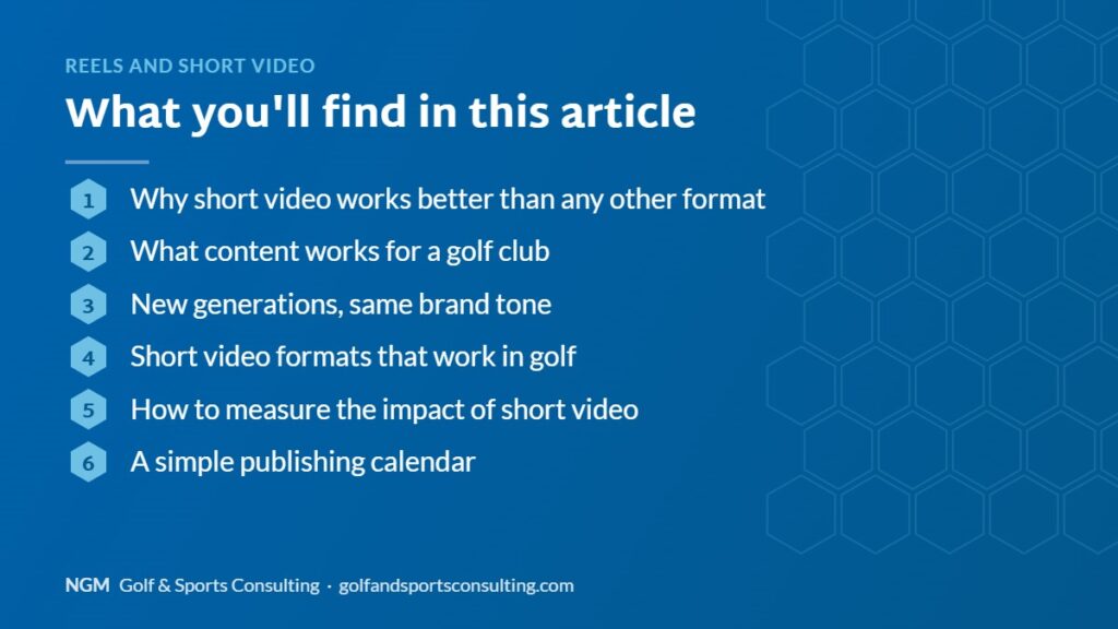 Article overview: Reels and short video