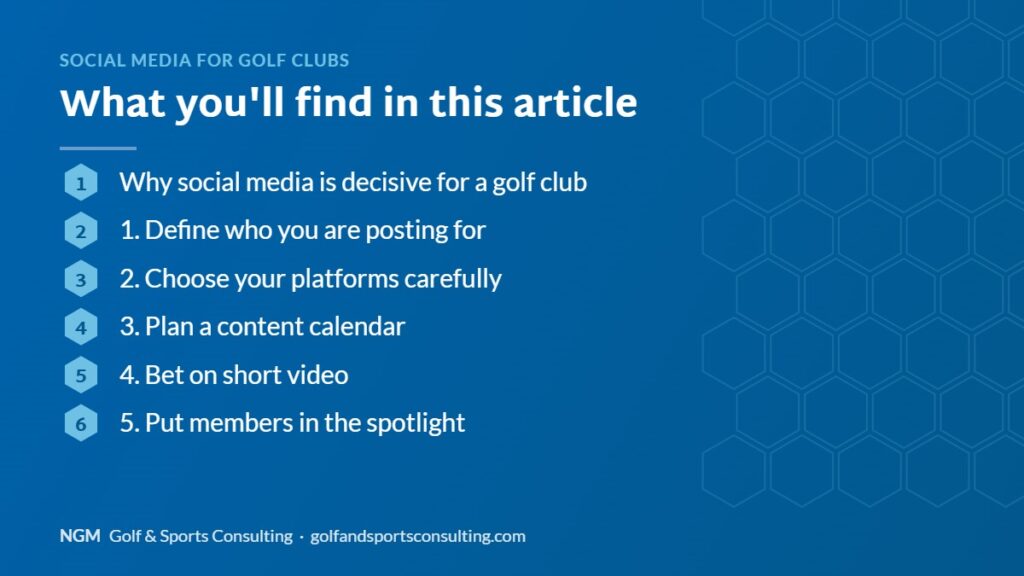 Article overview: Social media for golf clubs